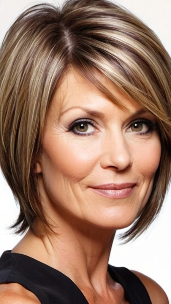 Angled Lob Hairstyles for women over 40