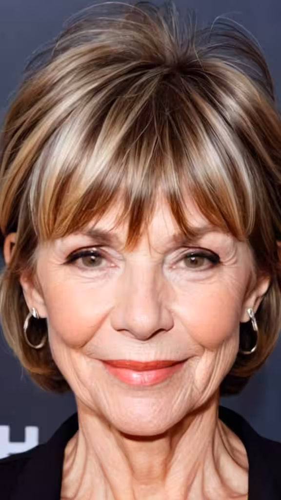 Bixie with Wispy Bangs Fresh Look Hairstyles With Bangs For Woman Over 60