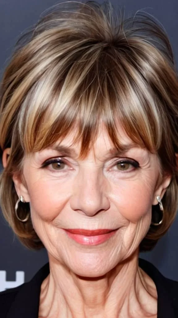 Bixie with Wispy Bangs Fresh Look Hairstyles With Bangs For Woman Over 60