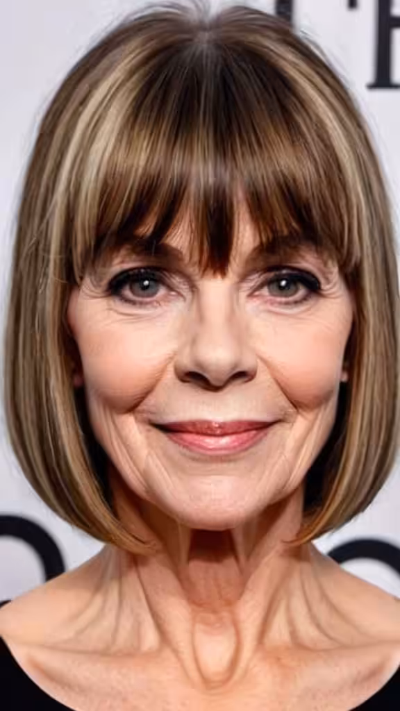 Blunt Cut with Bangs Fresh Look Hairstyles With Bangs For Woman Over 60