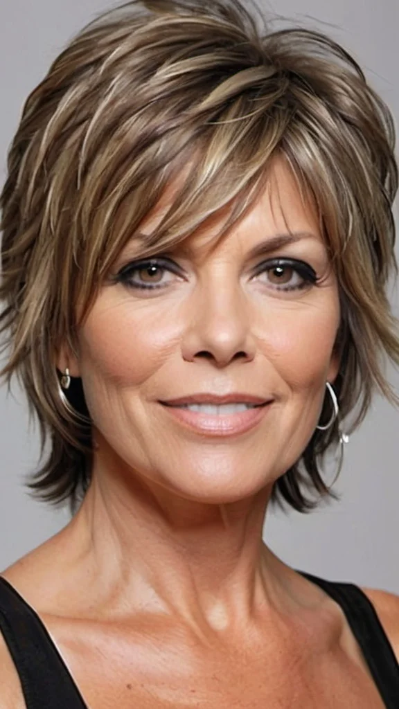Choppy Feathered Cut Hairstyles for women over 40