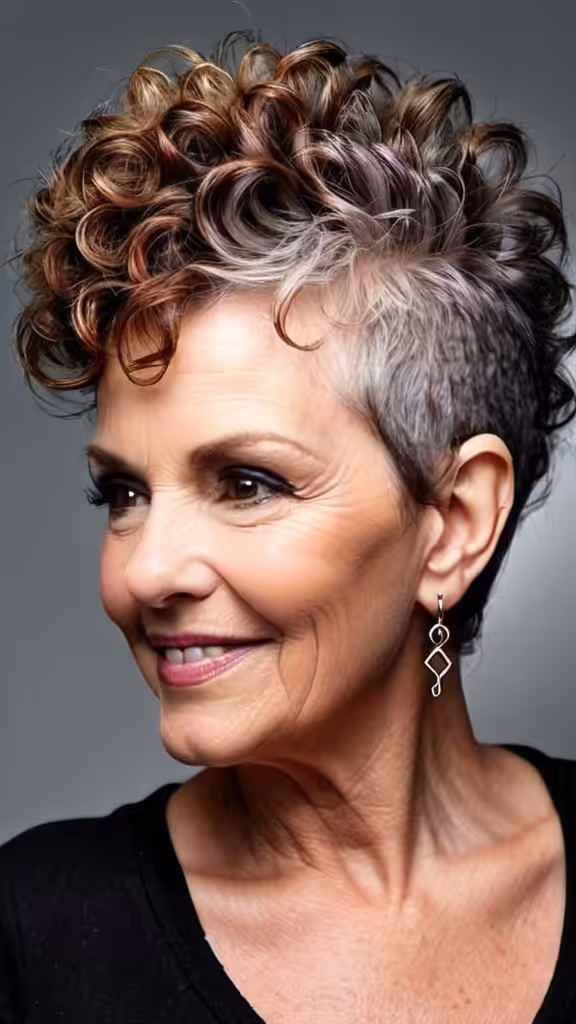 Curly Faux Hawk Curly Hairstyles For Women Over 60