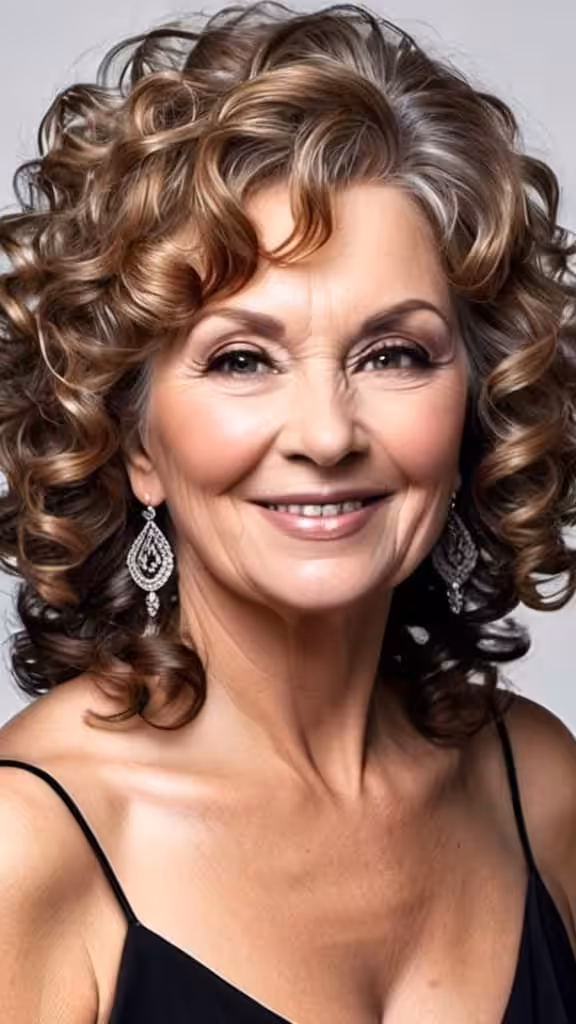 Curly Round And Voluminous Hair Curly Hairstyles For Women Over 60