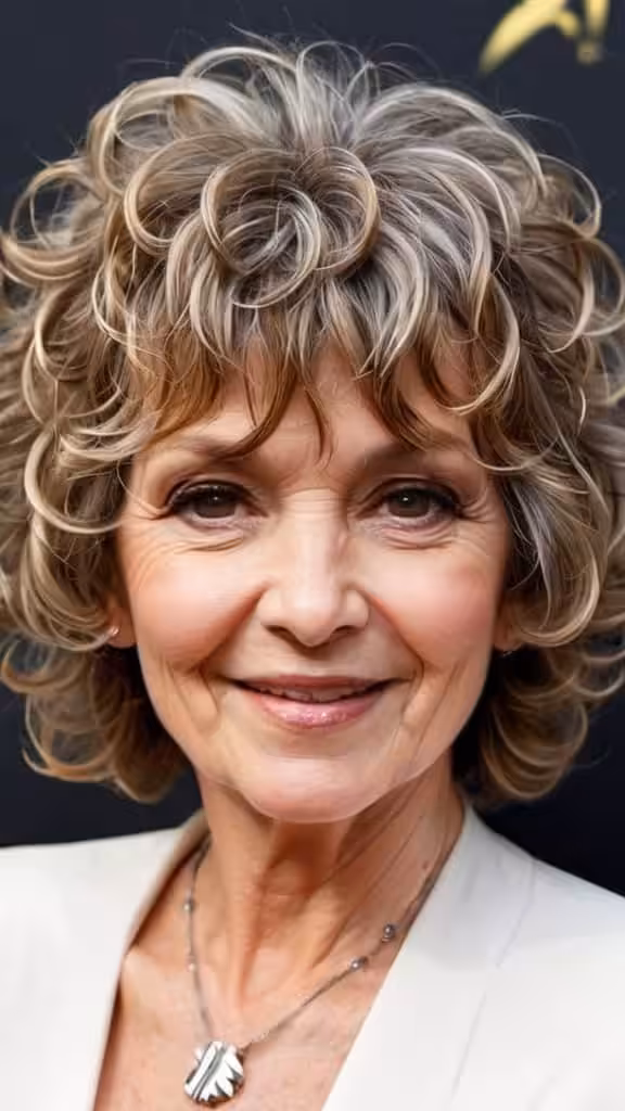 Curly Shaggy Bob Curly Hairstyles For Women Over 60