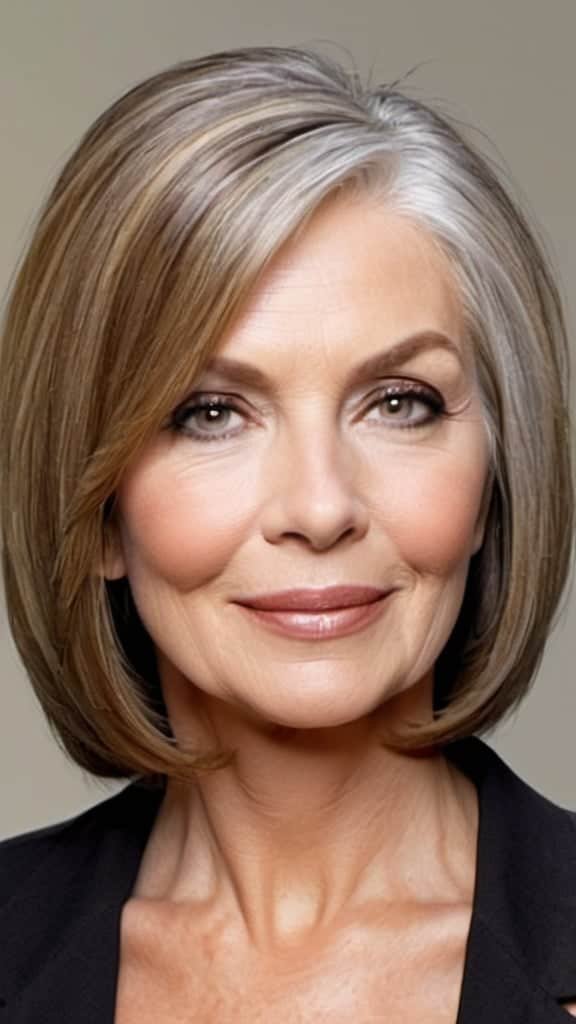 Deep Side Parted Long Bob Long Hairstyles For Women Over 60