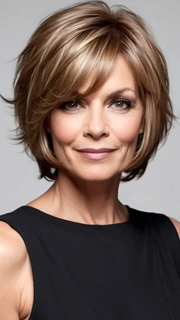 Feathered Bob Hairstyles for women over 40