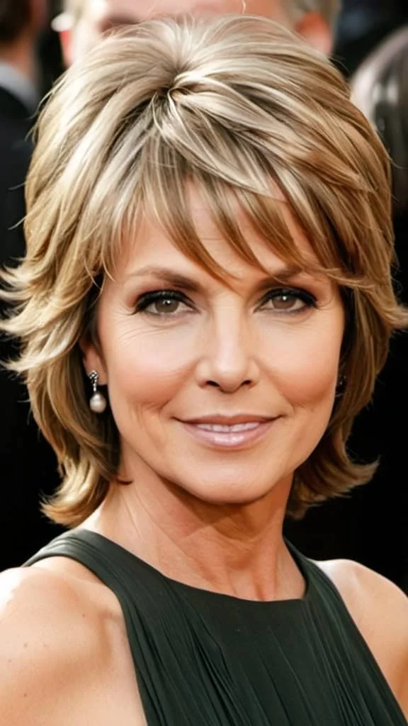 Feathered Hair Medium length Hairstyles For Woman Over 40