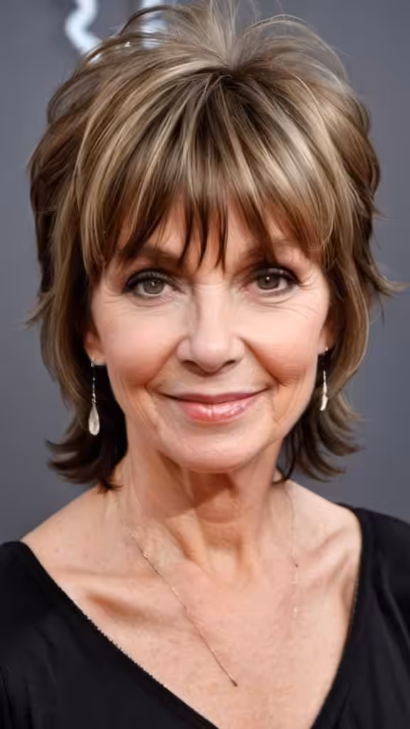 Layered Shag with Bangs Fresh Look Hairstyles With Bangs For Woman Over 60