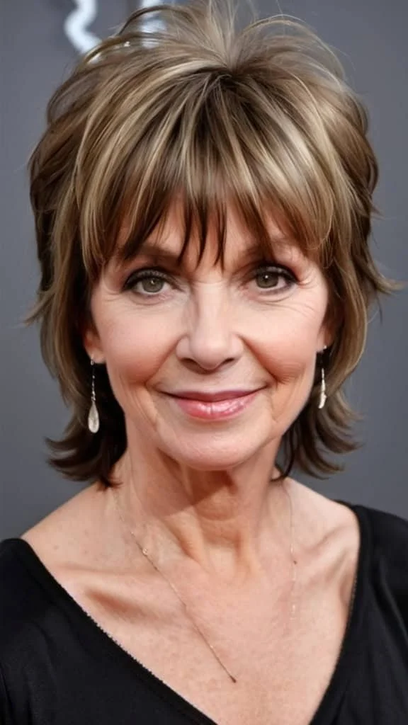 Layered Shag with Bangs Fresh Look Hairstyles With Bangs For Woman Over 60