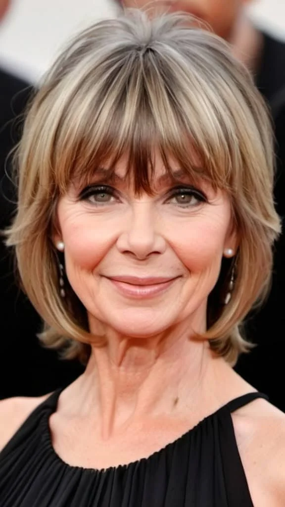 Layers with Bangs Fresh Look Hairstyles With Bangs For Woman Over 60
