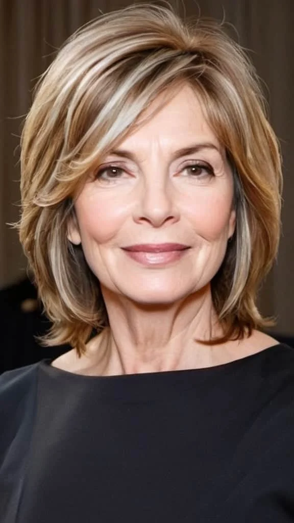 Lob With Layers Medium length Hairstyles For Women Over 50