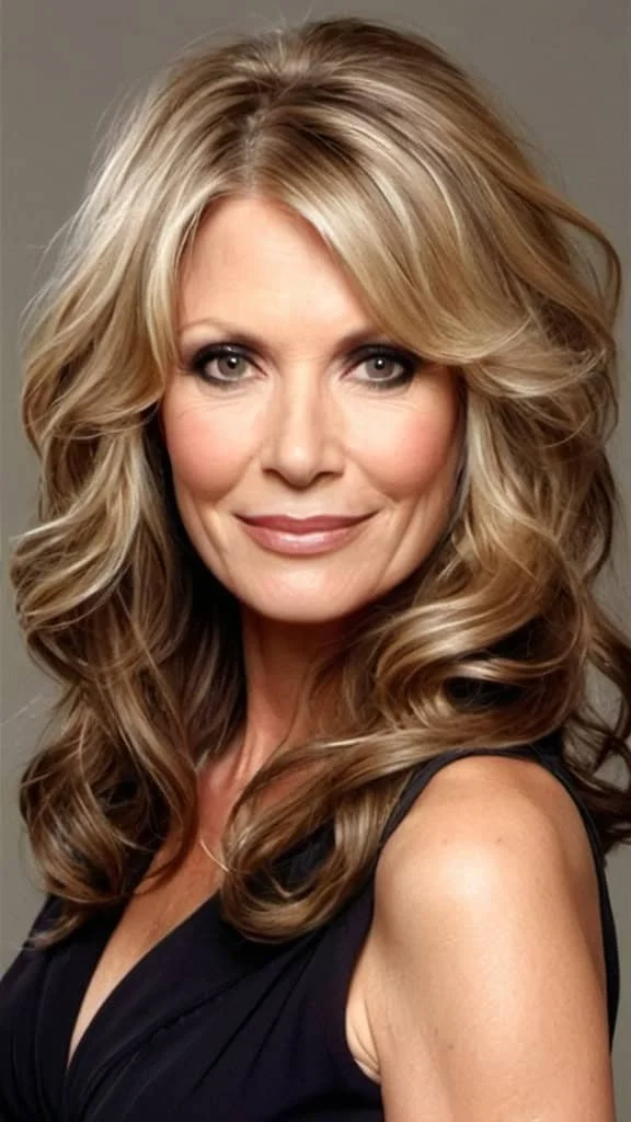 Long And Wavy Hairs Hairstyles for women over 40