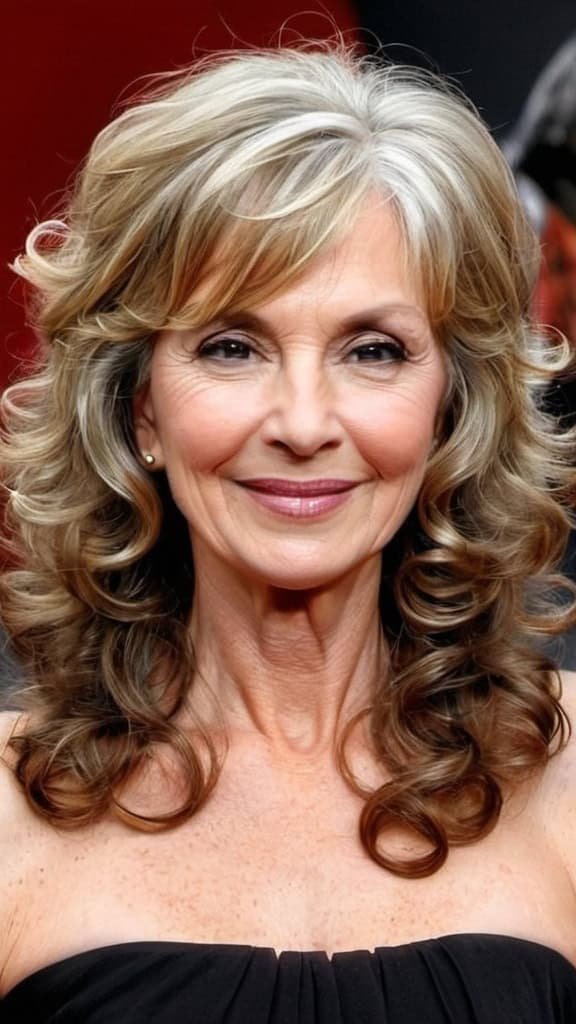 Long Curly Layer Long Hairstyles For Women Over 60