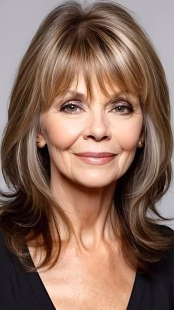 Long Shag with Wispy Bangs Long Hairstyles For Women Over 60