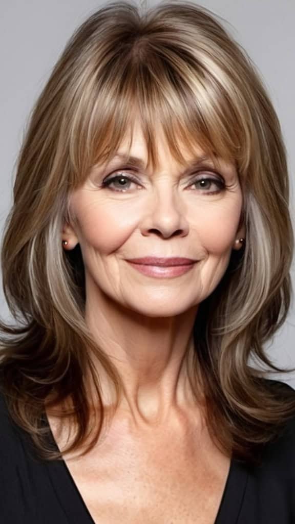 Long Shag with Wispy Bangs Long Hairstyles For Women Over 60