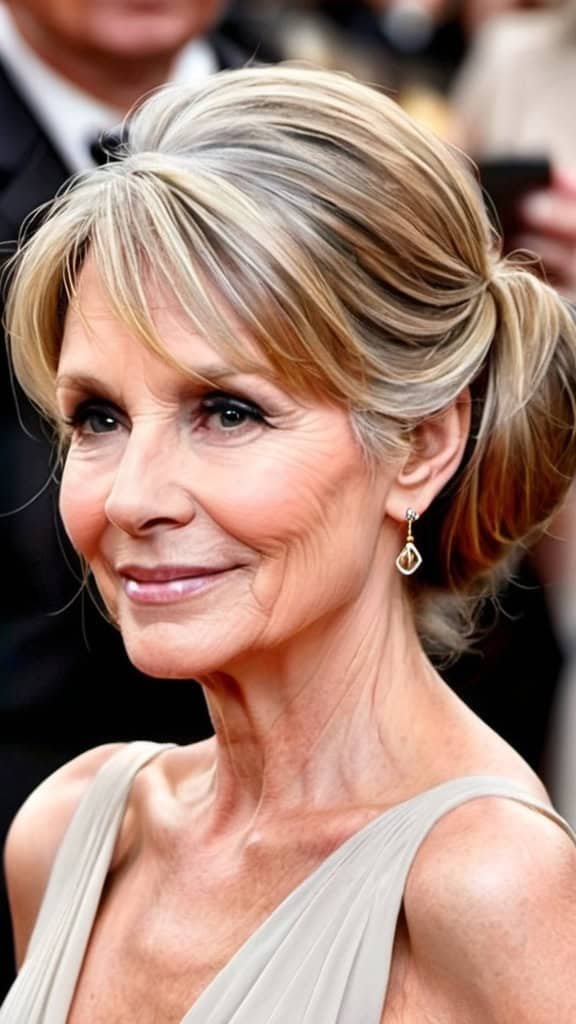 Loose Chignon Long Hairstyles For Women Over 60