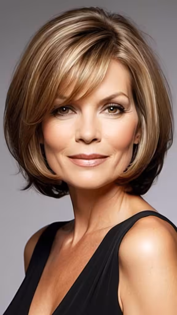 Medium-Length Voluminous Bob Medium length Hairstyles For Woman Over 40