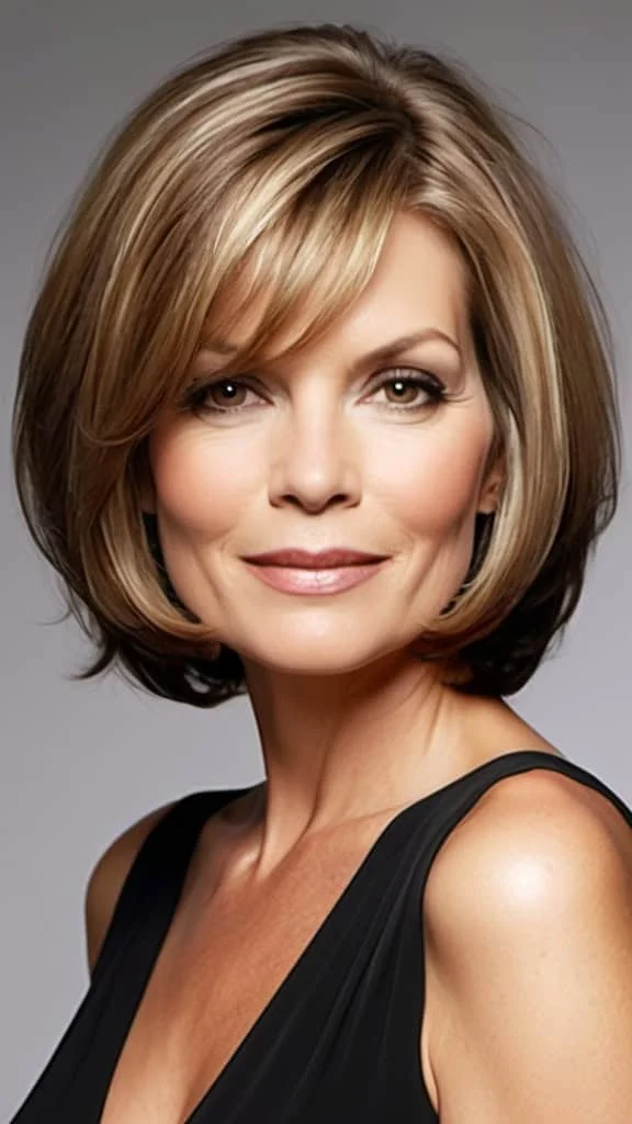Medium-Length Voluminous Bob Medium length Hairstyles For Woman Over 40