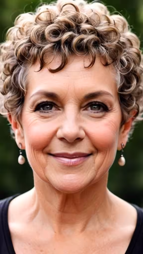 Naturally Curly Pixie Curly Hairstyles For Women Over 60