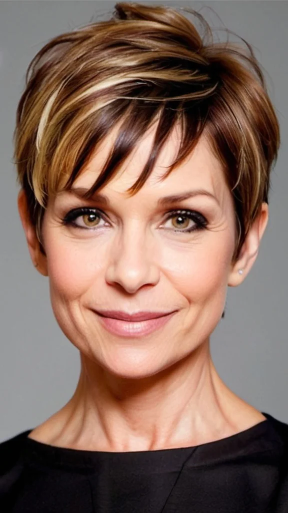 Pixie with Front Bangs Hairstyles for women over 40