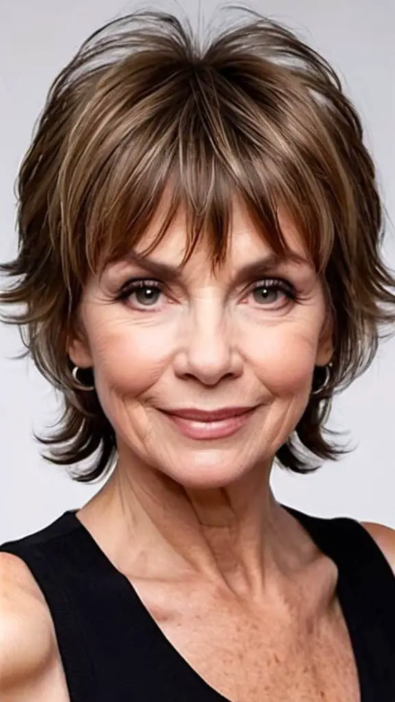 Shaggy Cut with Wispy Bangs Fresh Look Hairstyles With Bangs For Woman Over 60