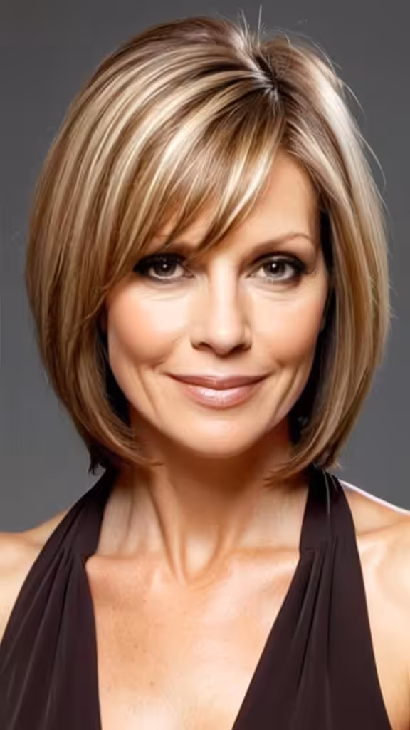 Straight Hairstyle Medium length Hairstyles For Woman Over 40