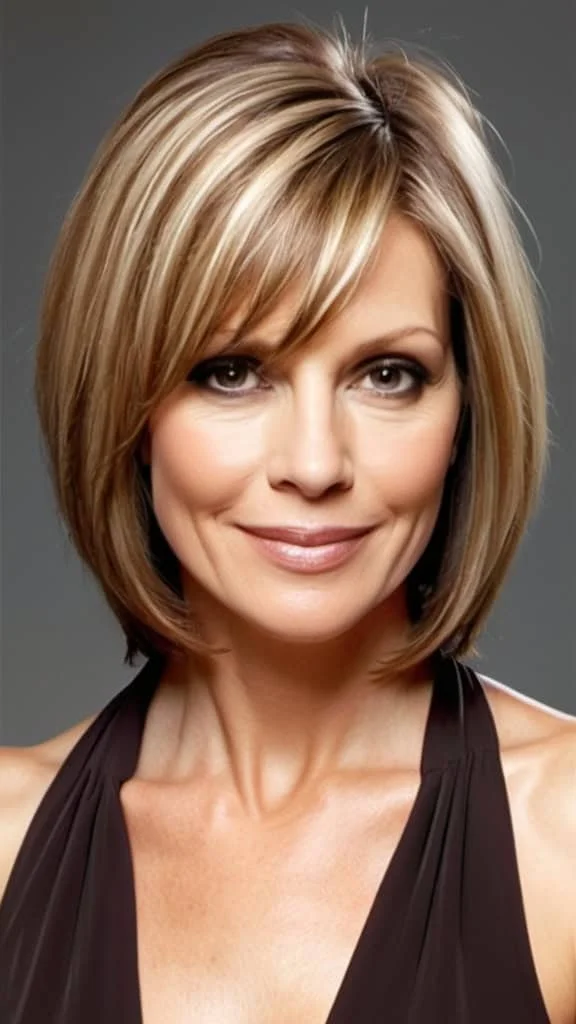 Straight Hairstyle Medium length Hairstyles For Woman Over 40