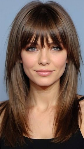 Layers and Wispy Bangs Layered Haircuts For Long Hair