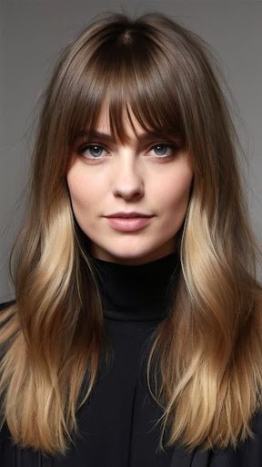 Curtain Bangs With Face-Framing Layers Layered Haircuts For Long Hair