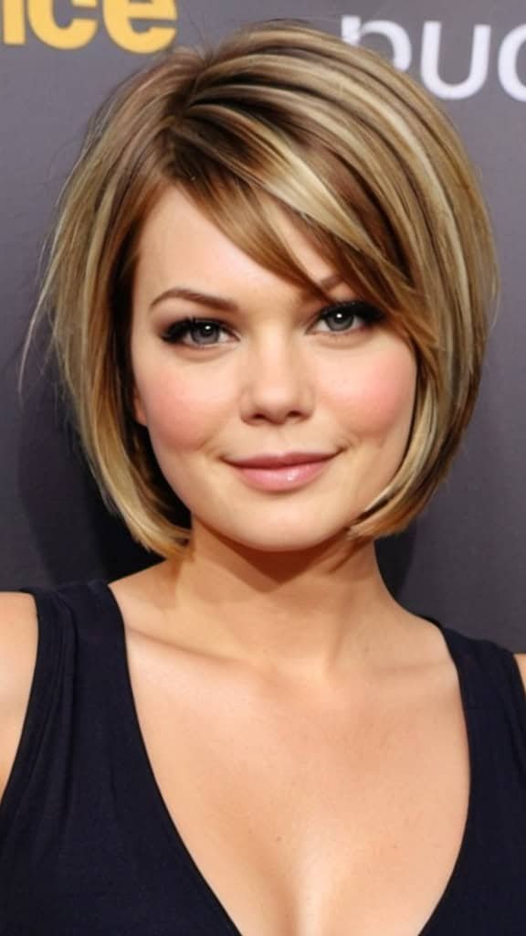 A-Line Bob Short Hairstyles for Round Faces
