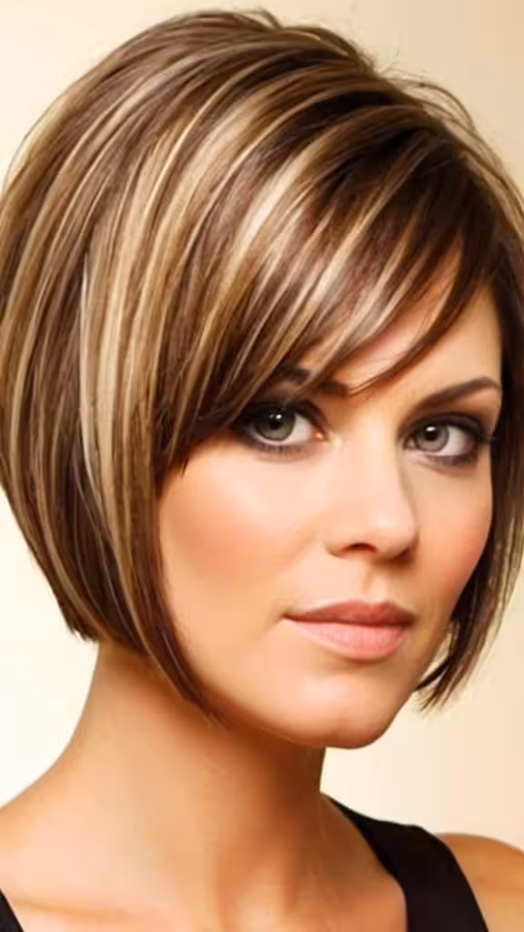Angled A Line Bob Short Hairstyles for Fine Hair