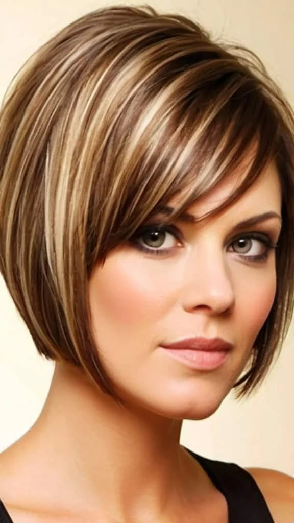 Angled A Line Bob Short Hairstyles for Fine Hair