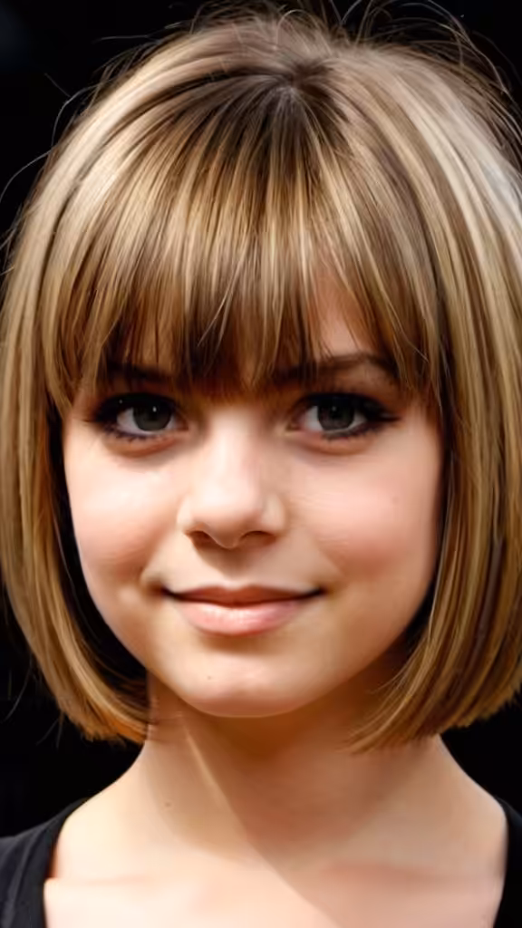 Angled Bob with Wispy Bangs Short Hairstyles for Girls of All Ages
