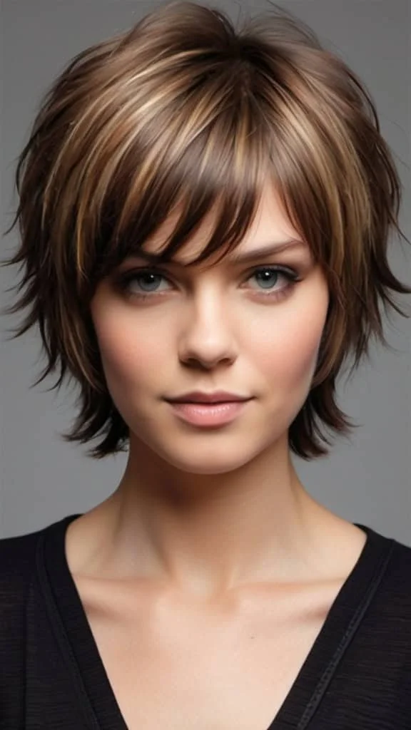 Angled Shaggy Hairstyle Long Shag Haircuts
