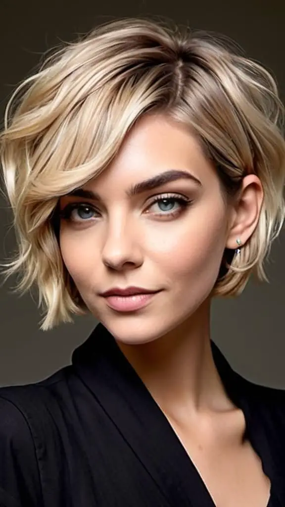 Asymmetrical Bob Short Wavy Hairstyles