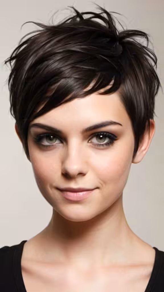 Asymmetrical Pixie Pixie Haircuts for Thick Hair