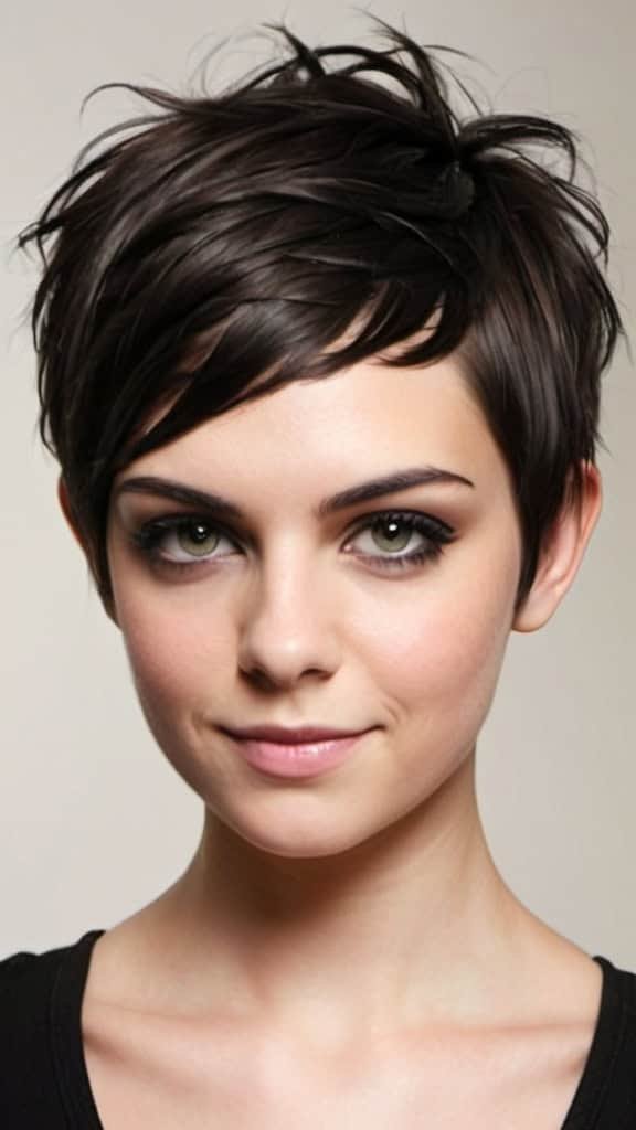 Asymmetrical Pixie Pixie Haircuts for Thick Hair