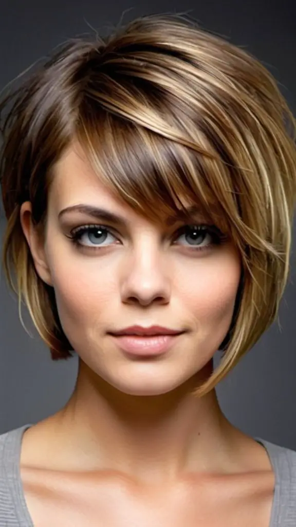 Asymmetrical Textured Bob Short Haircuts for Thick Hair