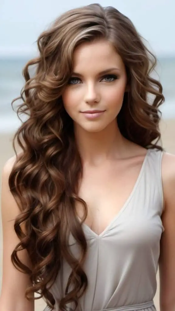 Beach Curls Long Brown Hairstyles