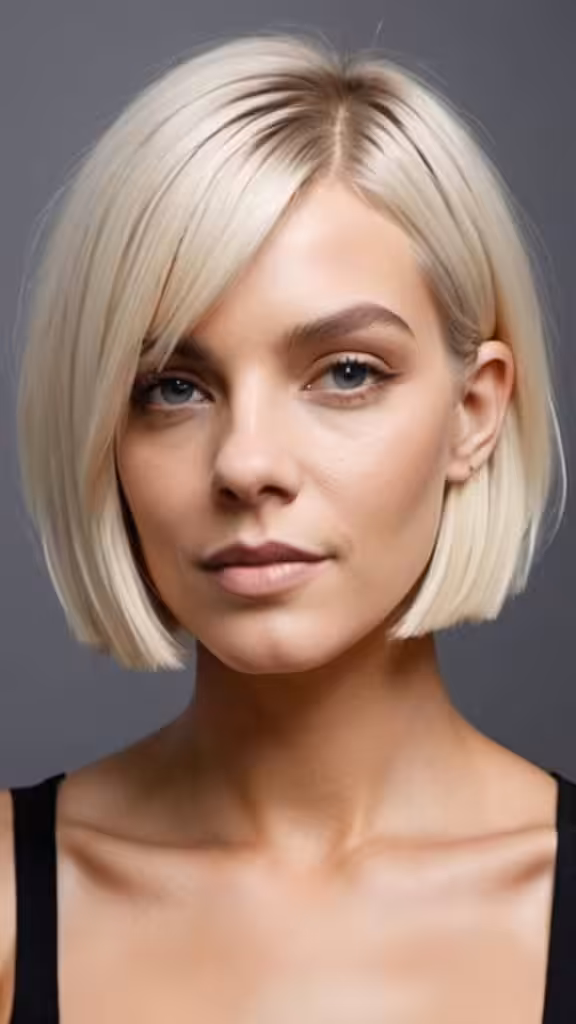 Blunt Bob in Platinum Blonde Short Blonde Hairstyles