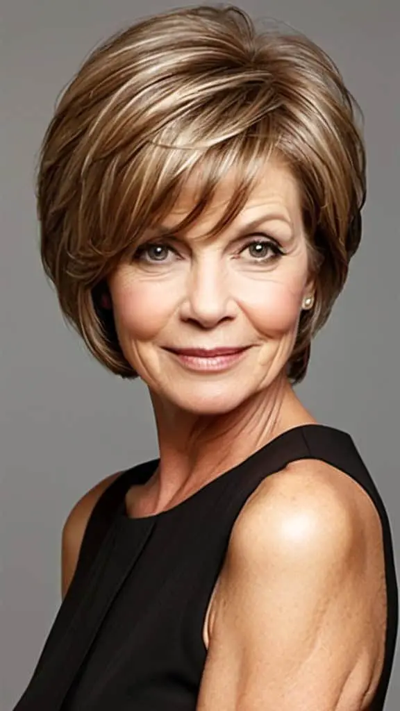Bob Blowout Simple Short Hairstyles for Women over 50