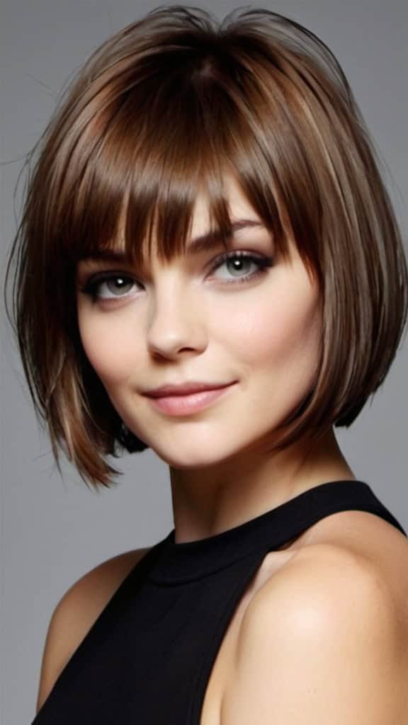 Bob With Sparse Bangs Short Hairstyles for Round Faces