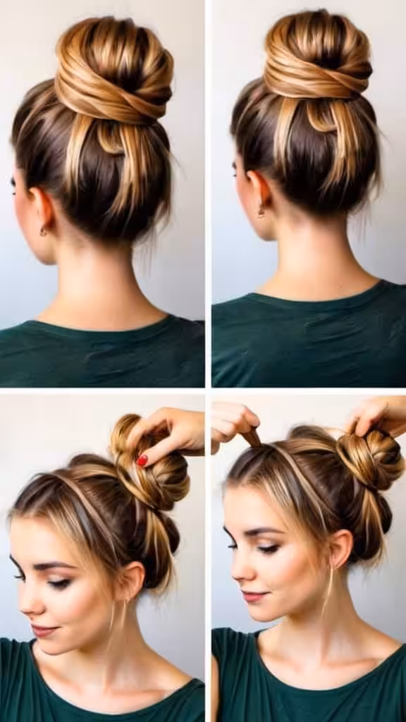 Boho Bun Creative Updo Ideas for Short Hair