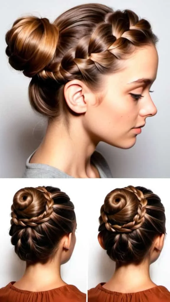 Braid Bun Fall Hairstyles for the Autumn