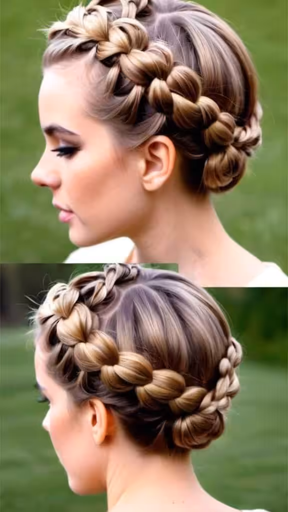 Braid Crown Creative Updo Ideas for Short Hair