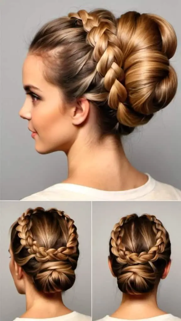 Braided Bun Casual Updos for Long Hair