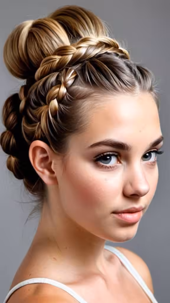 Braided Headband Bun - 21 Long Hairstyles for Women with Round Faces