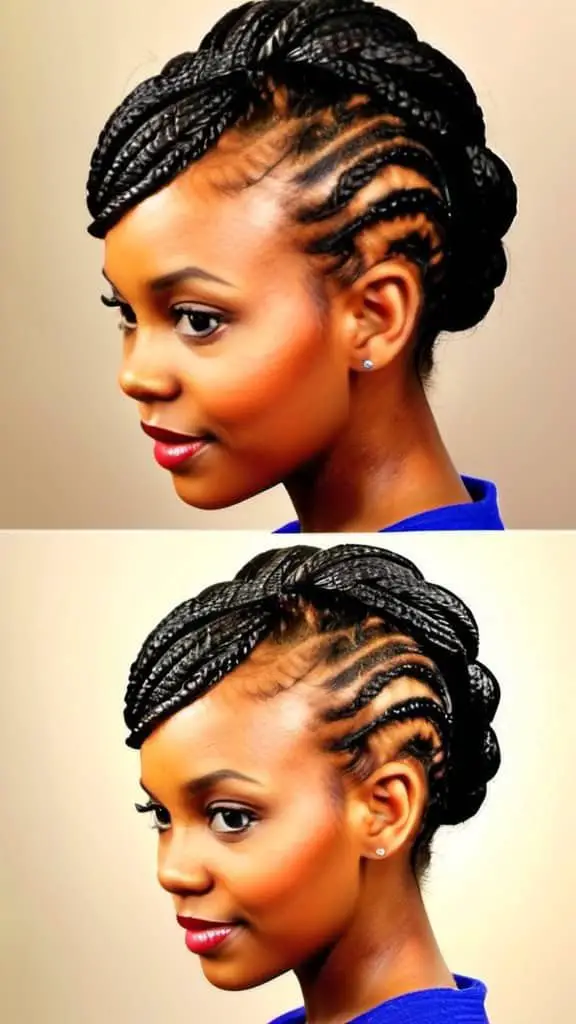 Braided Natural Updo Natural Hairstyles for Short Hair