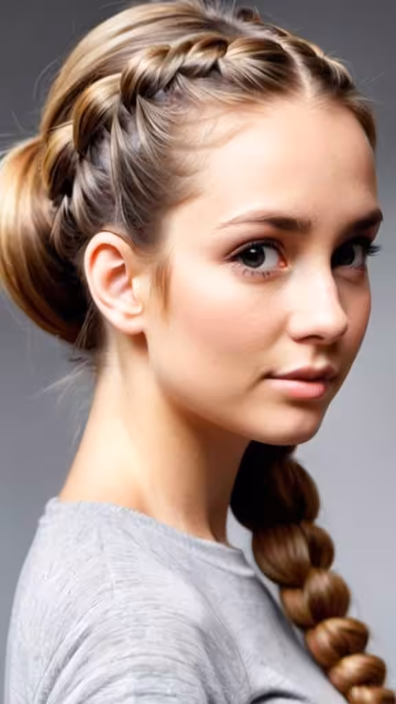 Braided Ponytail Long Hairstyles for Women with Round Faces