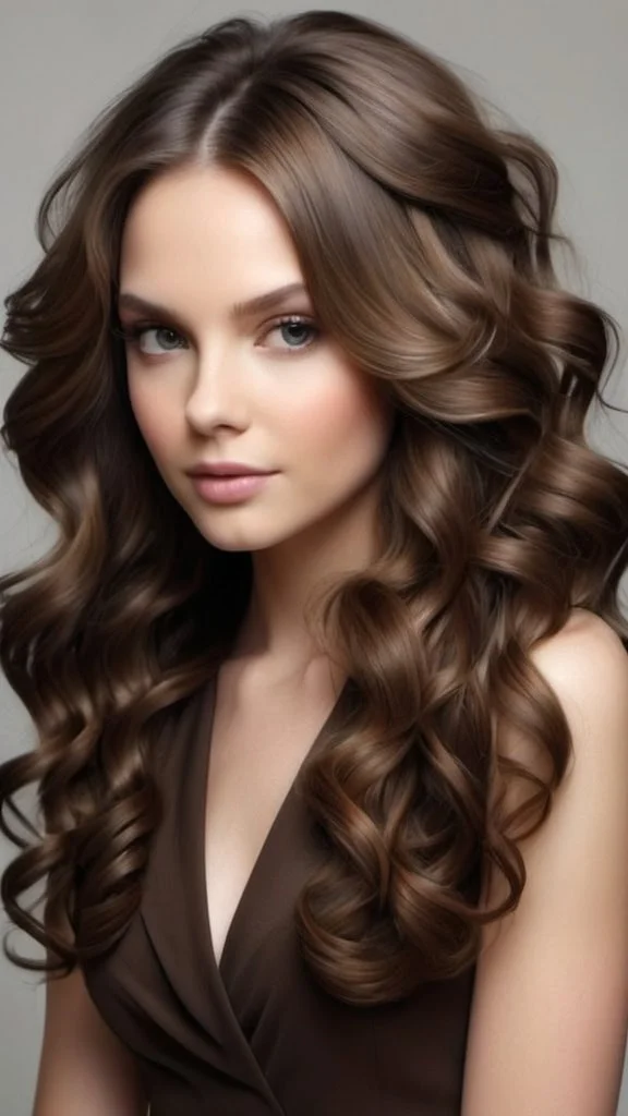 Brushed-Through Curls Long Brown Hairstyles